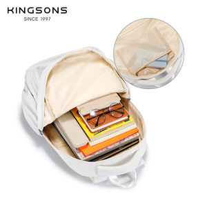 Kingsons <b>Student</b> <b>Backpack</b> 15 Inches Large Capacity Multi Layer Storage Water Repellent Lightweight Casual School Bag - Product Image 4