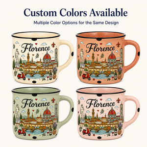 Taza de <span class=keywords><strong>Café</strong></span> de Cerámica con Diseño de Catedral de <span class=keywords><strong>Florencia</strong></span>, Italia, Souvenir con Estampado de Dibujos Animados, Taza de Gres Personalizada, OEM, ODM, Venta al Por Mayor - Product Image 3