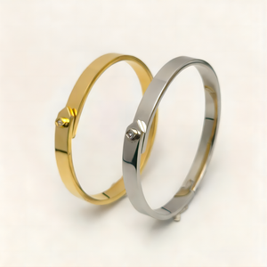 Brazalete de Acero Inoxidable Chapado en Oro PVD de 18K Personalizado de Fábrica, Joyerí<span class=keywords><strong>a</strong></span> Hipoalergénica, Resistente al Agua y al Deslustre, Regalo <span class=keywords><strong>para</strong></span> Mujer - Product Image 1