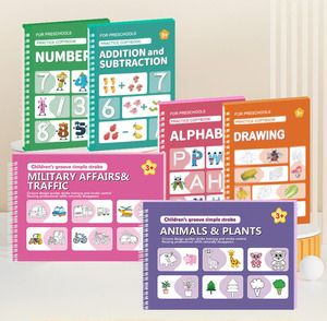 6 Book English Grooved Handwriting Practice Copybook Set for Kids Alphabet Numbers Drawing Preschool Learning - Product Image 3