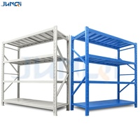 Étagères sur mesure Système d'étagères étagères de rangement en métal pour travaux légers étagères de rangement sans boulon à 4 niveaux avec revêtement en poudre unités à vendre