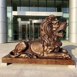 Décoration de jardin extérieure, sculpture d'animal en bronze forgé à la main, taille réelle, <span class=keywords><strong>lion</strong></span> personnalisé - Product Image 2