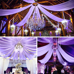 Tenda in Chiffon <span class=keywords><strong>per</strong></span> <span class=keywords><strong>Sala</strong></span> Matrimoni, Tenda Trasparente <span class=keywords><strong>per</strong></span> Sfondo Eventi, Tenda da Soffitto <span class=keywords><strong>per</strong></span> Decorazione Tenda da Festa - Product Image 4