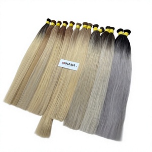 Extensiones de Cabello Humano Virgen Vietnamita NASA, Cabello Remy Liso a Granel para Teñir, Doble Trama, Trama Simple, 1kg - Product Image 1