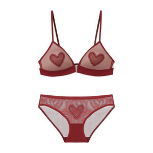 Soutien-gorge push-up style gothique, fin, sans armatures, sexy, en dentelle brodée, motif triangle rouge Année de <span class=keywords><strong>Naissance</strong></span>, pour femme, en nylon et polyester - Product Image 5