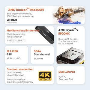 Desktop Gamer Computer Ry-zen 9 5900HX Radeon 6600M 8G GDDR6 Window11 2*DDR4 NVMe SSD Dual LAN WiFi6 Gaming Mini PC M600S Gaming - Product Image 3