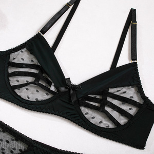 ODM & OEM Polka Dot Erotic Intimates Ensemble de soutien-gorge sans couture Ensembles de lingerie sexy transparente <span class=keywords><strong>nue</strong></span> Sous-vêtements noirs - Product Image 6