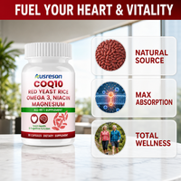 Capsules de Coenzyme Q10 OEM, complément alimentaire pour la santé cardiaque, riz de levure rouge, oméga 3, vitamine K2 D3, complexe de magnésium COQ10, 10 en 1 capsules