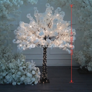Wholesale White Simulation Sakura <b>Tree</b> <b>LED</b> <b>Lighted</b> Artificial Cherry Blossom <b>Tree</b> For Wedding Banquet Bridal Shower Event Stage - Product Image 3