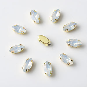 Vente <span class=keywords><strong>en</strong></span> gros 6*12mm or griffe Marquise Zircon strass Hot Fix coudre sur strass pour bricolage à la main couture vêtements accessoires - Product Image 6