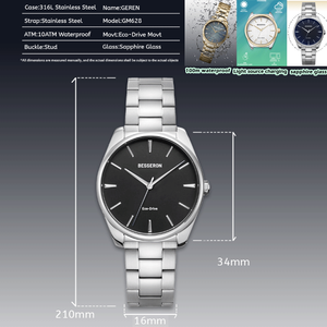 Montre-bracelet pour femme personnalisée OEM, mouvement Citizen, bracelet en acier inoxydable, blanc, bleu, vert, chargeur Eco-Light, fabriqué en Chine - Product Image 5