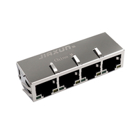 Conectores hembra RJ45 de 1x4 puertos del proveedor de China JG46204AE 1000 Base-T blindado con conectores Ethernet Jack Rj45