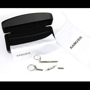 Kaimu Étui à lunettes en cuir noir rectangulaire 3-5,9 pouces de couleur unie pour le rangement des lunettes - Product Image 2