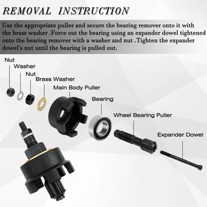 11 pièces Kit d'outils d'extraction d'installation de retrait de roulement de roue pour motos <span class=keywords><strong>Harley</strong></span> <span class=keywords><strong>Davidson</strong></span> et roulements de 0.75 \ "1 \" 25mm pour voitures BMW - Product Image 3