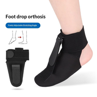 Orthèse de nuit réglable en néoprène avec semelle en caoutchouc pour pied tombant, attelle de cheville pour soulagement de la douleur de la fasciite plantaire et rééducation