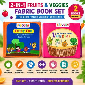 Libro de tela de verduras KIDOGEN para niños, juguete educativo suave de 30cm para niños de 0 a 4 años, material de aprendizaje temprano - Product Image 5