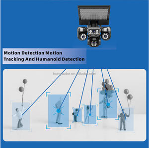 Caméra de sécurité solaire sans fil HongGlobal 16MP CCTV <span class=keywords><strong>3</strong></span> PTZ IP V380 Pro <span class=keywords><strong>4</strong></span> objectifs zoom 10X carte SIM 4G lampadaire solaire avec caméra - Product Image 5