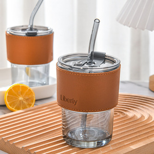 Bouteille d'eau en verre borosilicate avec manchon en silicone pour un usage quotidien et les activités de plein air, anti-fuite - Product Image 4
