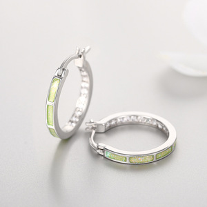 Orecchini a Cerchio Stile Opale per Donne, Gioielli Eleganti e alla Moda - Product Image 5