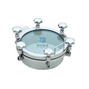 sanitary manway flange manhole with glass tank hatch distilllery use stainless steel round manhole cover