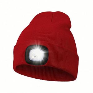 Bonnet LED personnalisé rechargeable par USB, en acrylique tricoté, pour l'hiver, avec phare intégré pour la course nocturne, cadeau promotionnel personnalisé, bord souple - Product Image 6