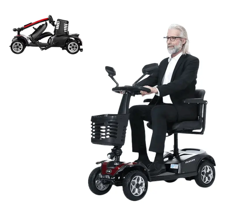 Four Wheels Old Age Scooter Foldable Lightweight Electric Wheelchair Handicap Patients Mobility Elderly Scooter