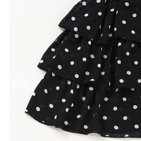 Mousseline de soie Double couche bébé robes Flutter manches à pois motif maille col rond robes de princesse pour les filles