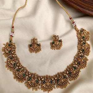 Conjunto de joyería de templo clásico chapado en oro de alta calidad, conjunto de collar con pendientes para Bodas de mujer, fiestas, ropa de compromiso - Product Image 4