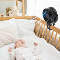 Petit ventilateur de poussette 12000mAh avec trépied flexible à clipser pour bébé Ventilateur de refroidissement portable rechargeable USB