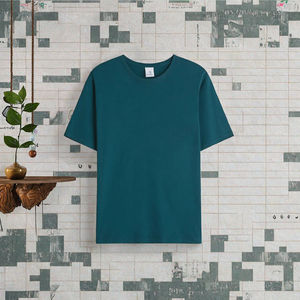 Camisetas de Algodón de 200 g/m² al por Mayor, con Logotipo Personalizado, Manga Corta, Color Sólido, Unisex, Corte Holgado, Camiseta Lisa Informal, 100% Algodón Tejido - Product Image 2