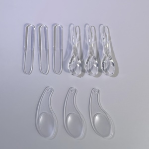 Cuchara de espátula cosmética PS de plástico transparente para embalaje y mezcla de polvo en frascos - Product Image 3