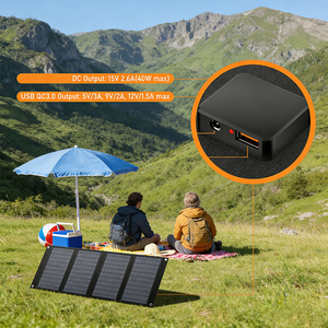 ALECTER Panneaux solaires monocristallins portables et pliables 40W, sortie 12V CC, étanches, haute efficacité, chargeur solaire, station d'alimentation - Product Image 4
