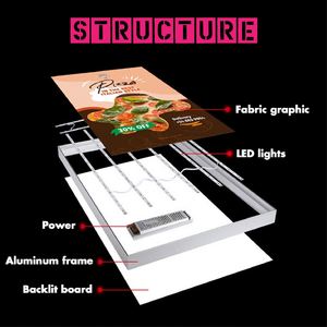 Custom Logo Fabric UV Soft Film Aluminum Profile Frameless LED Lightbox <b>Advertising</b> Backlit Display 85 Wall Mounted <b>Light</b> <b>Box</b> - Product Image 3