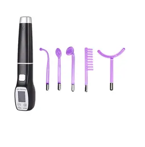 LCD screen beauty skin care remove acne facial wand with 7 in 1 probe High Frequency Facial Wand