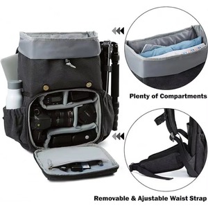 Sac à dos pour appareil photo avec compartiment pour ordinateur portable de 4 pouces, nouvelle conception d'usine BSCI, grande capacité, étui personnalisé pour les photographes en voyage - Product Image 2