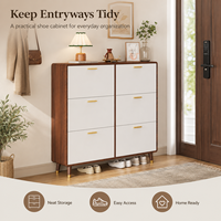Meuble à chaussures ultra-plat 17 cm avec porte rabattable pour entrée, grande capacité de rangement, armoire moderne et simple pour couloir et hall d'entrée