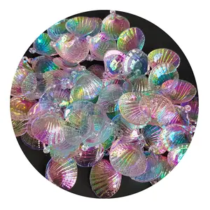 Resin Aurora Colorful Seashells Charms Decorations Lovely Translucent Resin Manicure Accessories
