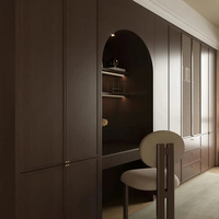 Armoire de chambre à coucher, dressing extensible et ajustable avec portes coulissantes en bois pour villas