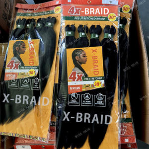 Collezione Africana: <span class=keywords><strong>Extension</strong></span> per Trecce Pre-Stirate e Pre-Layered in Capelli Naturali Yaki, 38'' 45g/bundlet*4, Prezzo all'Ingrosso - Product Image 4