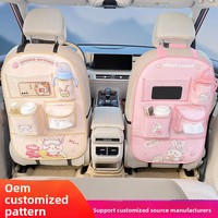 Organisateur de siège arrière de voiture en cuir de luxe, protection imperméable anti-coup de pied, sac de rangement suspendu multi-poches avec support pour tablette