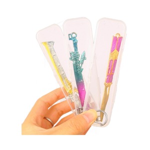 Dazzling Flame Weapon Keychain Set Alloy Cartoon Style Metal <b>Key</b> <b>Chains</b> For Boys Gift Toy - Product Image 5