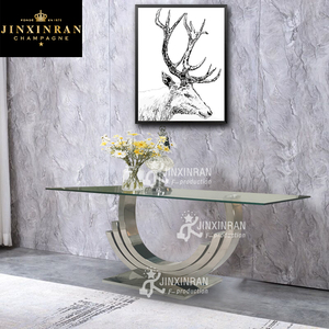 Table <span class=keywords><strong>console</strong></span> de couloir sur mesure en <span class=keywords><strong>marbre</strong></span> travertin <span class=keywords><strong>noir</strong></span> avec plateau en acier inoxydable rose gold - Product Image 2