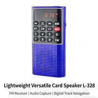 LCJ L-328 Radio portable mini, lecteur de Coran, enregistreur vocal, radio FM rechargeable, écran LCD, haut-parleur intégré, sortie 100-300W