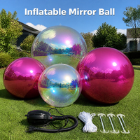 Ballon gonflable chromé miroir coloré en PVC, taille personnalisée, ballon publicitaire réfléchissant, décoration de fête de Noël