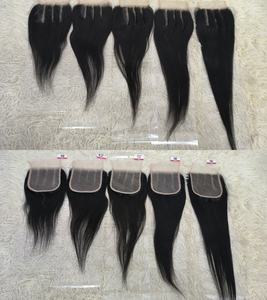 Promoción $5 Cabello Humano 100% Natural con Encaje Transparente 4x4 y 13x4, Frontal de Encaje de 10-22 Pulgadas, Liso y Rizado, Cierre de Cabello Remy 9A, Gran Venta - Product Image 2