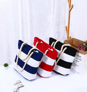 Nuevo bolso de playa a la moda para mujer, bolso de lona de verano de gran capacidad, bolso de hombro a rayas, bolso de compras - Product Image 2