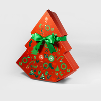 Maßgefertigte Stapelbare Rechteckige Weihnachtsbaum-förmige Tragbare Recycelbare Geschenkbox für Süßigkeiten Schokolade Snacks Kreative Weihnachten