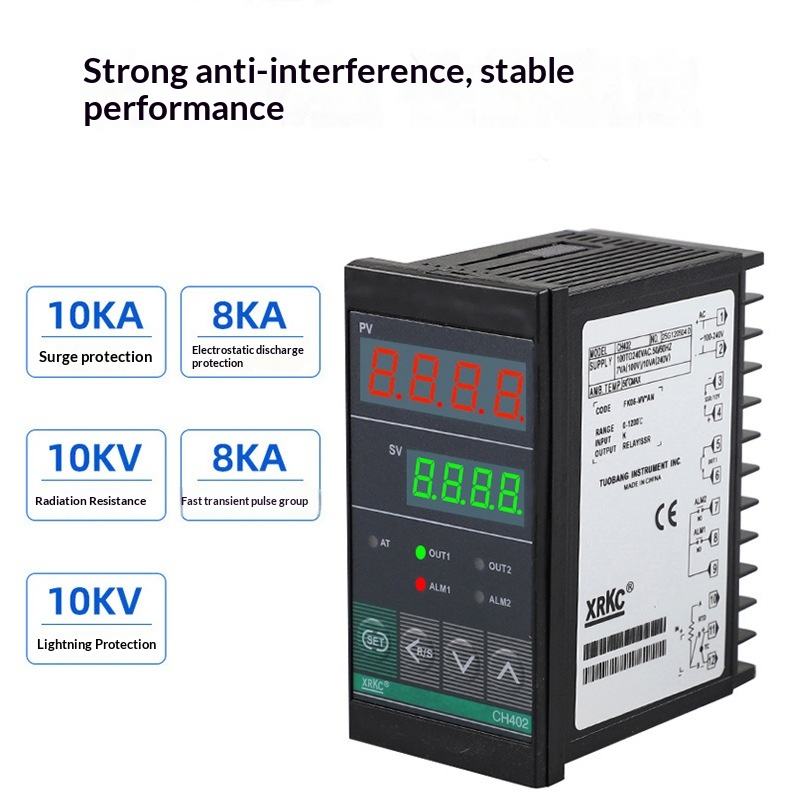 XRKC Smart Temperature Controller CH102/402/502/702/902 96x48mm Digital PID Thermostat OEM/ODM Customizable 0.1C Resolution Data
