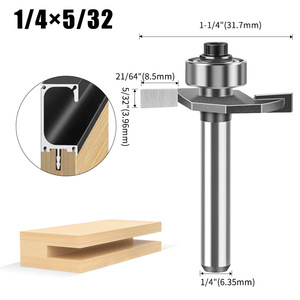 वुडवर्किंग सजावटी राउटर बिट सेट. टी-स्लॉट ग्रोविंग और चैफरिंग बिट + ओजी एज बिट - Product Image 5