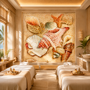 Mosaico Moderno de Conchas Rosadas para Decoración de Paredes, Mosaico para Baño, Mosaico Personalizado al por Mayor - Product Image 4